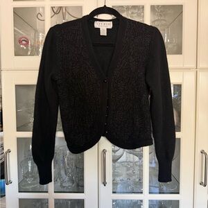 Michelle Stuart Black Cardigan Sweater